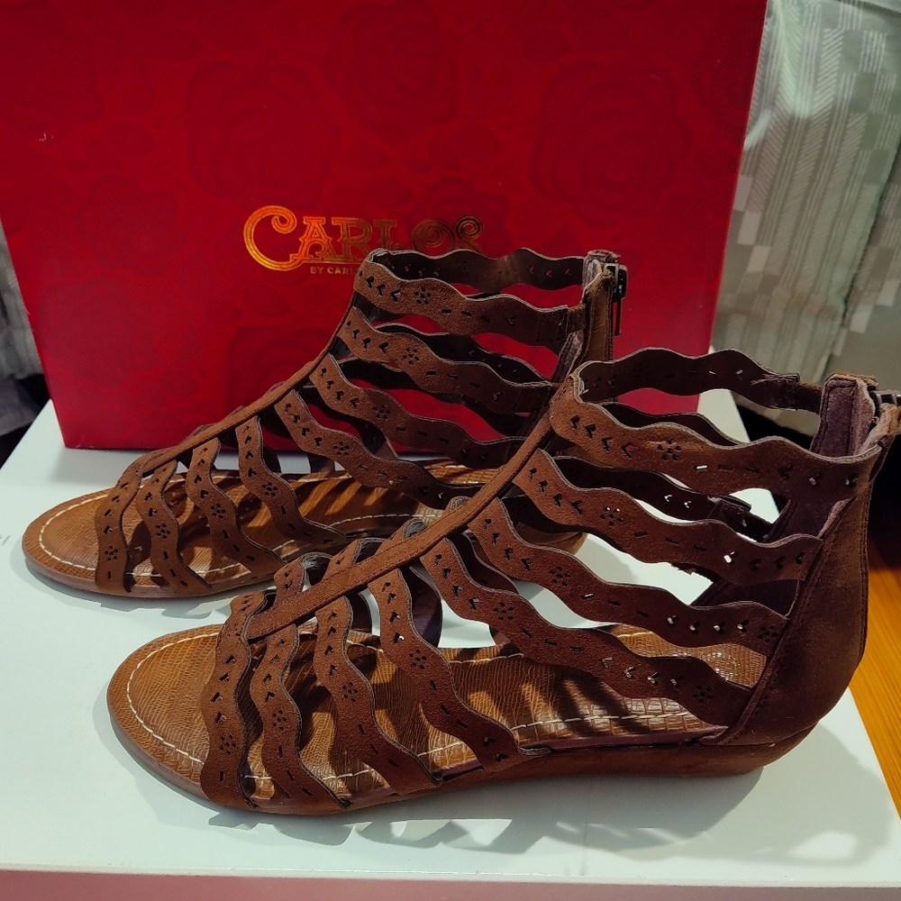Brown strappy sandals